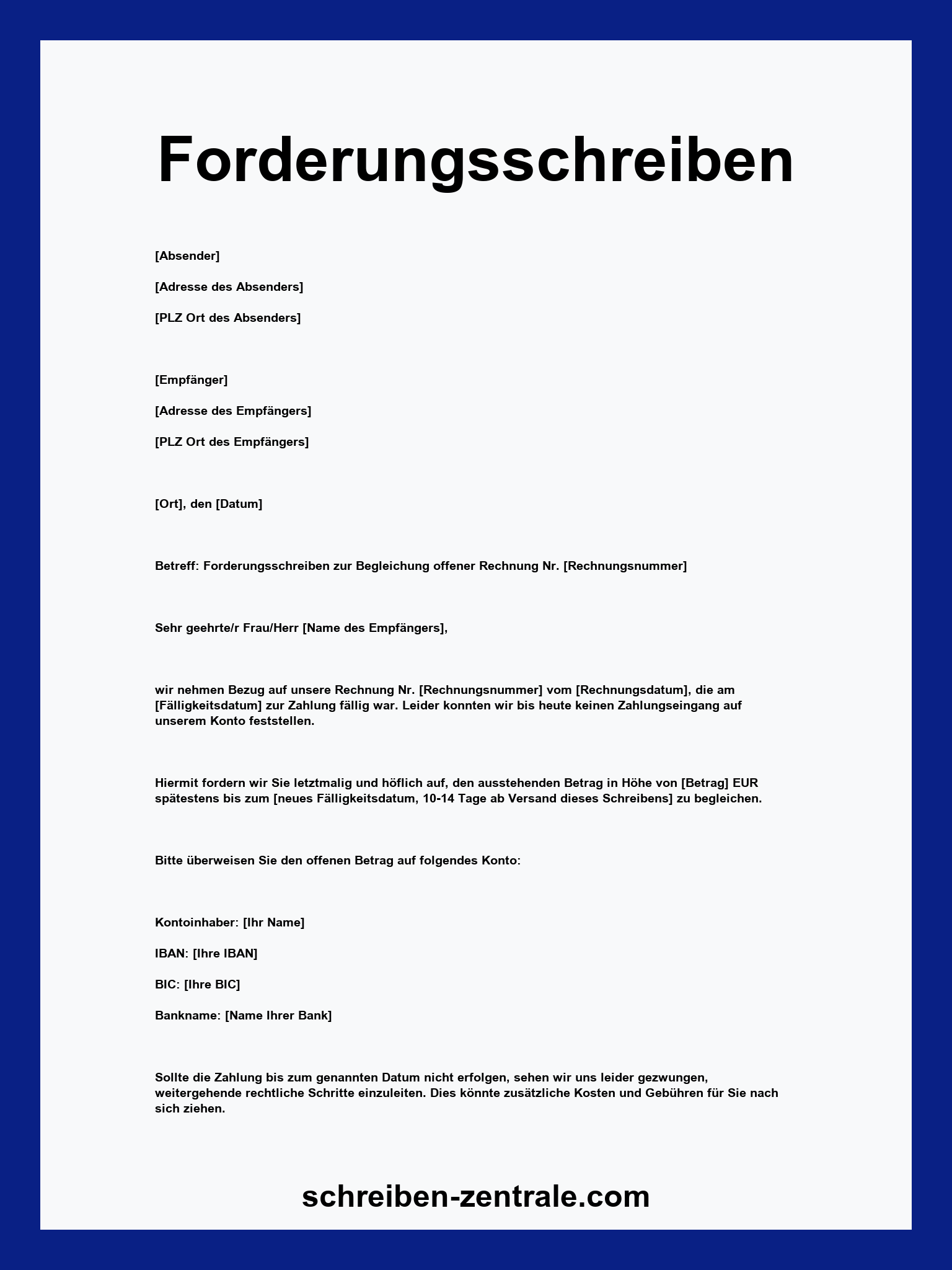Forderungsschreiben
