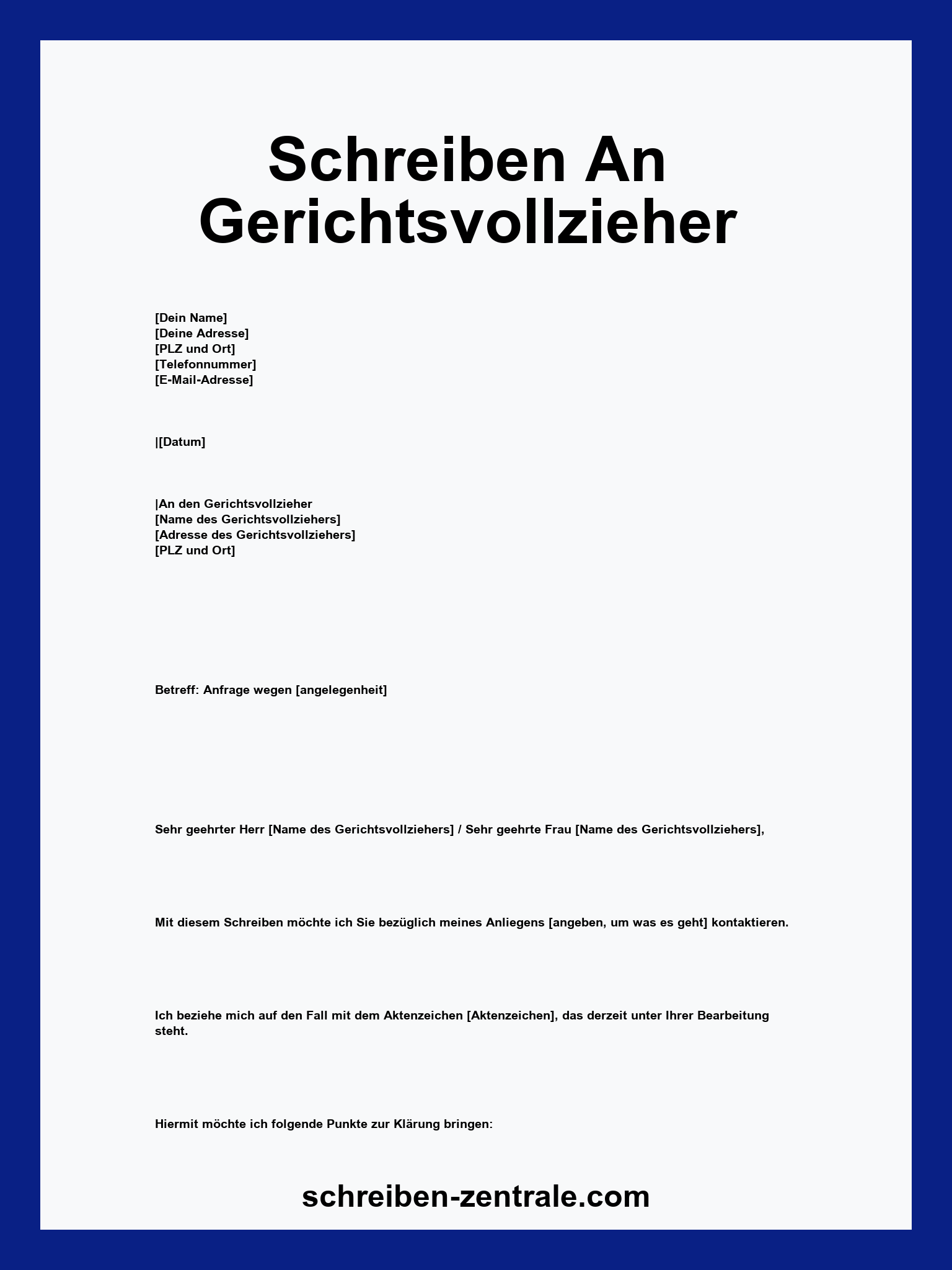 Schreiben An Gerichtsvollzieher Vorlage